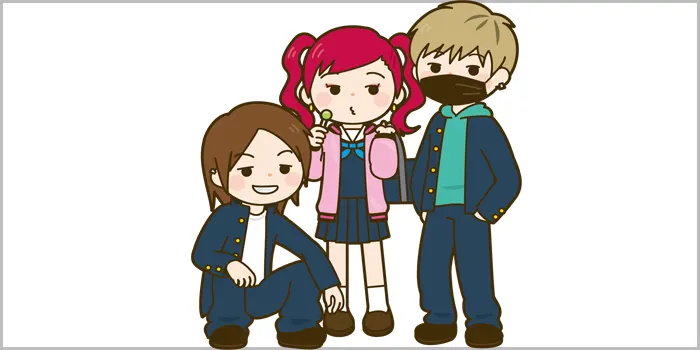 不良の男の子と女の子