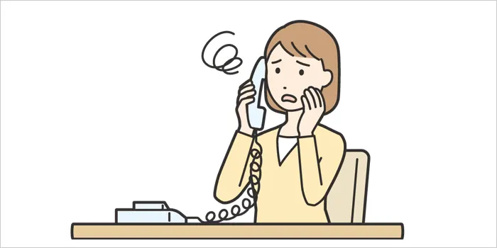 電話している女性のイラスト
