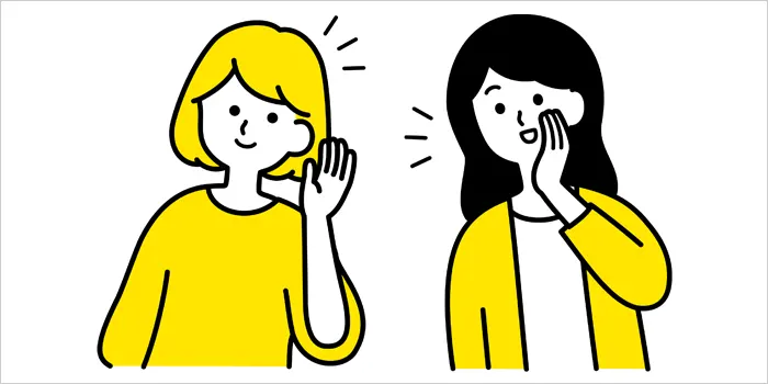 話している女性2人組の画像