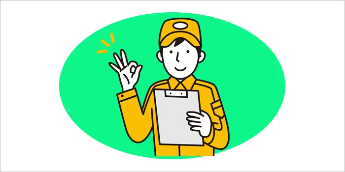 確認をする業者の男性