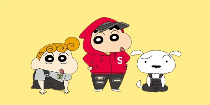 ストリートファッションのしんちゃん・ひまわり・シロ