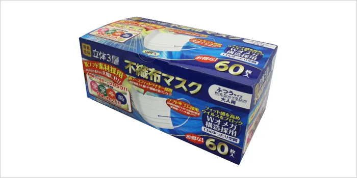立体3層不織布マスク60枚入の画像