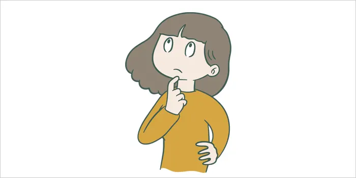 疑問を浮かべている女性のイラスト