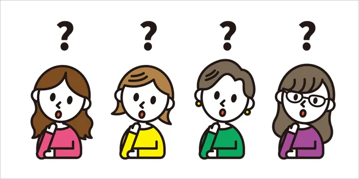疑問を浮かべている女性のイラスト