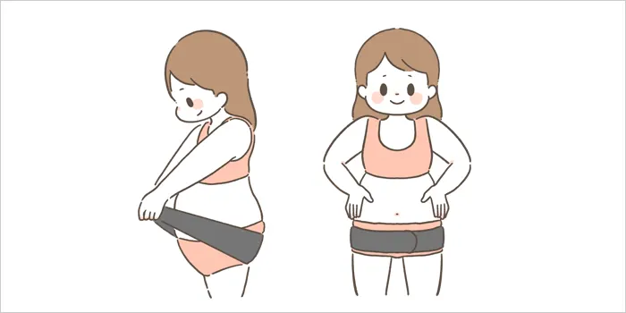 骨盤ベルトを付けている女性のイラスト