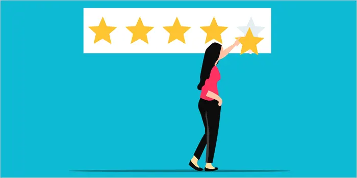 星を付ける女性のイラスト