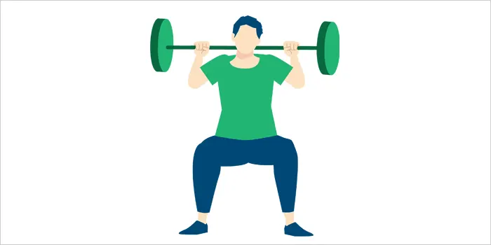 筋トレしている男性のイラスト