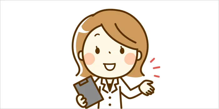 解説している女医のイラスト