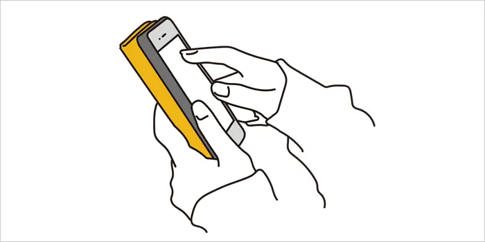 スマホを触っている手のイラスト