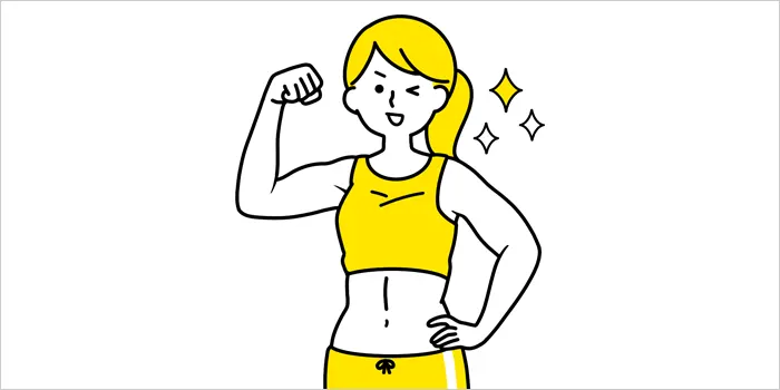 筋トレしている女性のイラスト