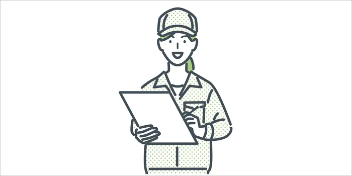 検査している女性のイラスト