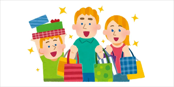 買い物をしたお客さんのイメージ