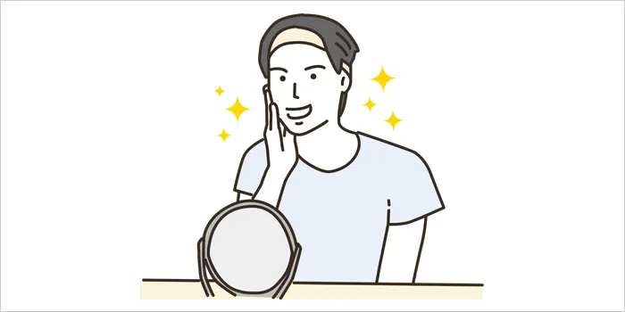 スキンケアをしている男性のイラスト