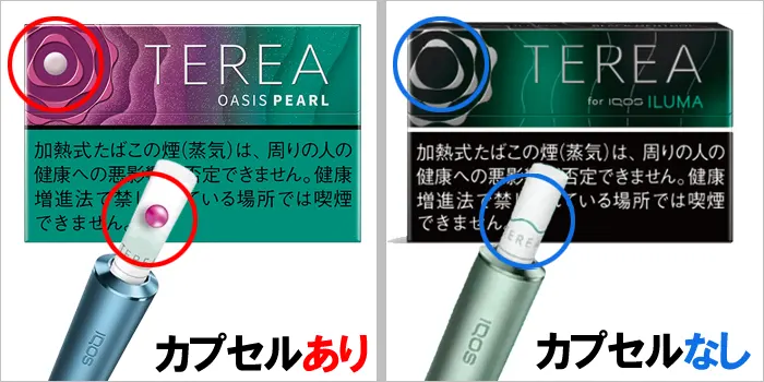 テリアのカプセル有無の見分け方画像