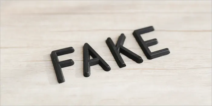 フェイクの文字