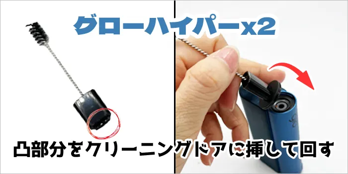 グローハイパーX2のクリーニングドアの開け方