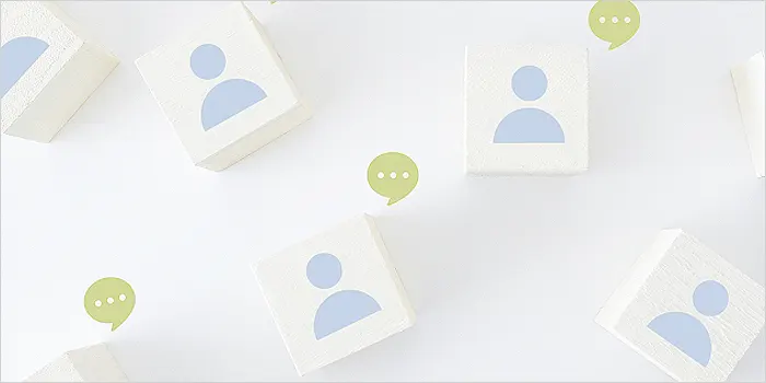 話している人のブロック