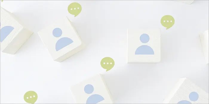 吹き出しと人のブロック