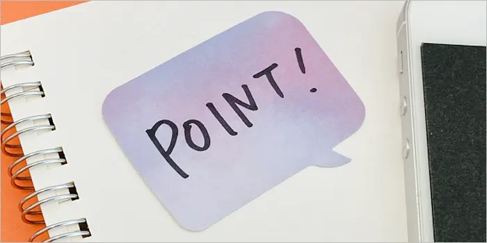 ポイントと書かれたふせん