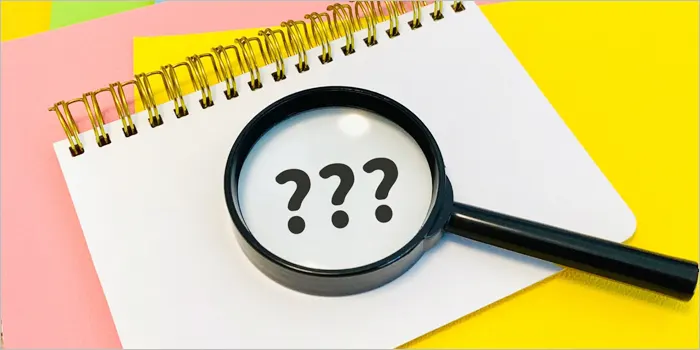 疑問符と虫眼鏡