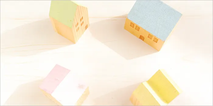 並べた建物の模型