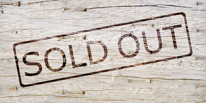ソールドアウトの文字