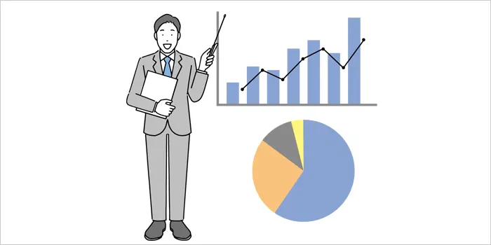 解説している男性のイラスト