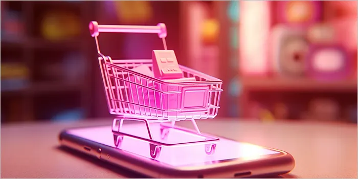 スマートフォンとショッピングカート